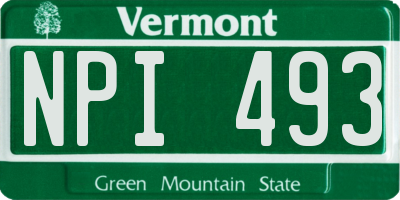 VT license plate NPI493