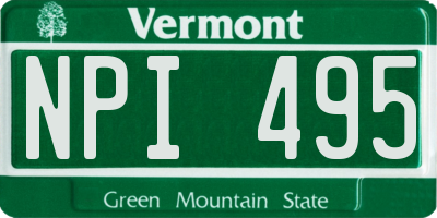 VT license plate NPI495