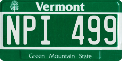 VT license plate NPI499