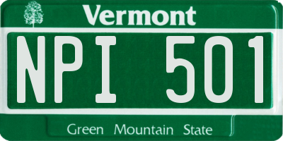 VT license plate NPI501