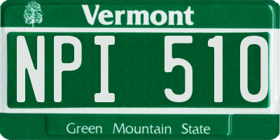VT license plate NPI510