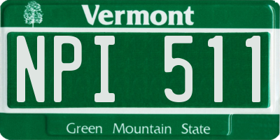 VT license plate NPI511