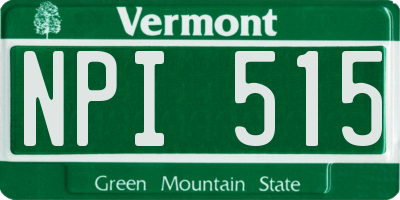 VT license plate NPI515