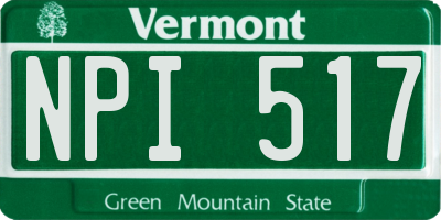 VT license plate NPI517