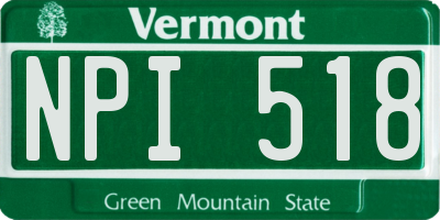 VT license plate NPI518