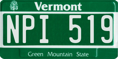 VT license plate NPI519