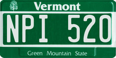 VT license plate NPI520