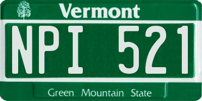 VT license plate NPI521