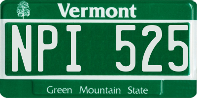 VT license plate NPI525