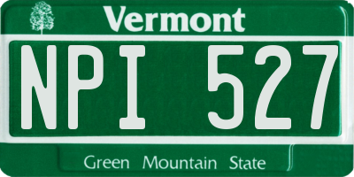 VT license plate NPI527