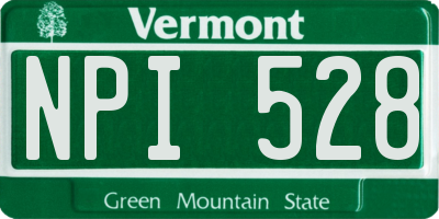 VT license plate NPI528