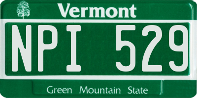 VT license plate NPI529