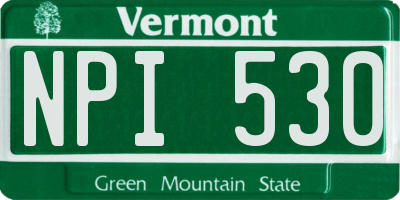 VT license plate NPI530