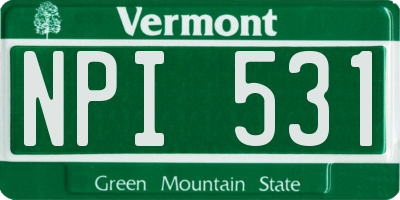 VT license plate NPI531