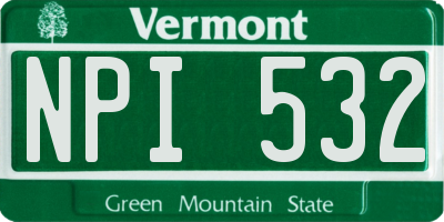 VT license plate NPI532