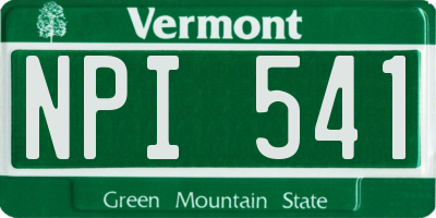 VT license plate NPI541