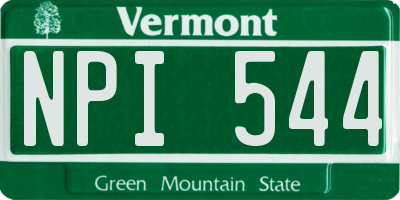 VT license plate NPI544