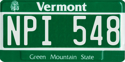 VT license plate NPI548