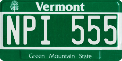 VT license plate NPI555