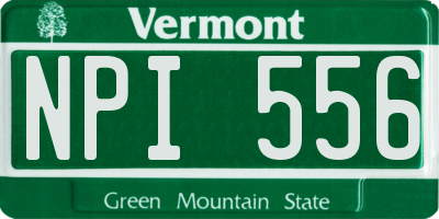 VT license plate NPI556