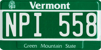 VT license plate NPI558