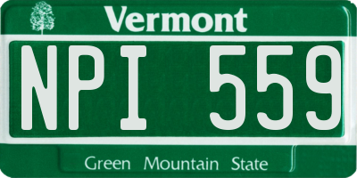 VT license plate NPI559