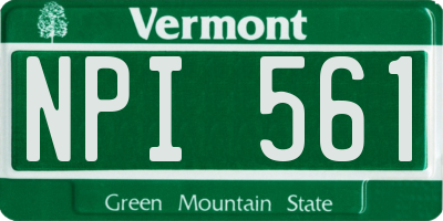 VT license plate NPI561