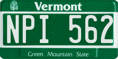 VT license plate NPI562