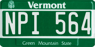 VT license plate NPI564
