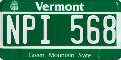 VT license plate NPI568