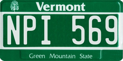 VT license plate NPI569