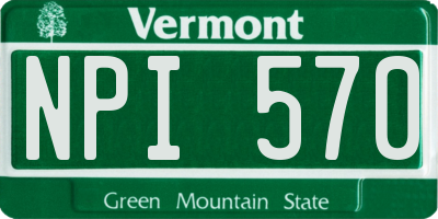 VT license plate NPI570