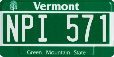 VT license plate NPI571