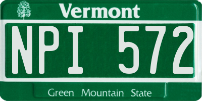 VT license plate NPI572