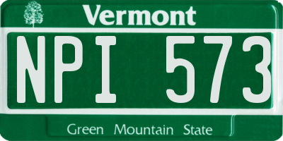 VT license plate NPI573