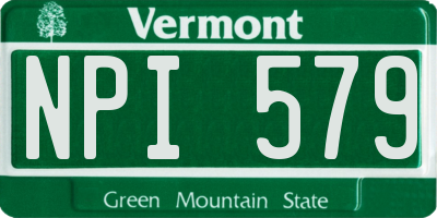 VT license plate NPI579