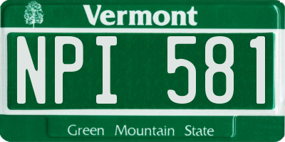 VT license plate NPI581