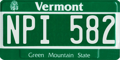 VT license plate NPI582