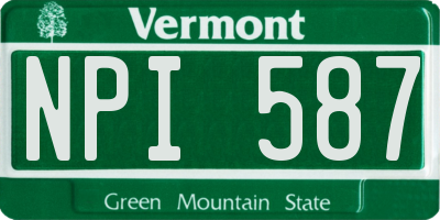 VT license plate NPI587