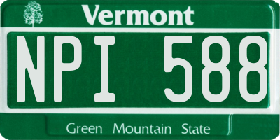 VT license plate NPI588