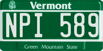 VT license plate NPI589