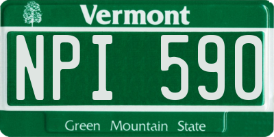 VT license plate NPI590