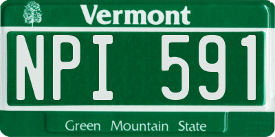 VT license plate NPI591