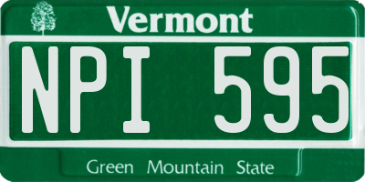 VT license plate NPI595