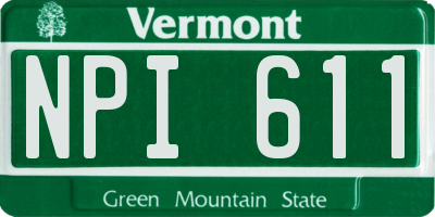 VT license plate NPI611