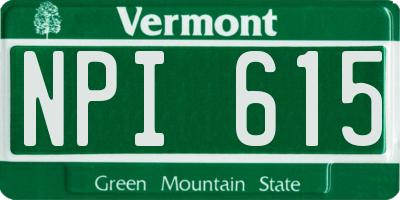 VT license plate NPI615