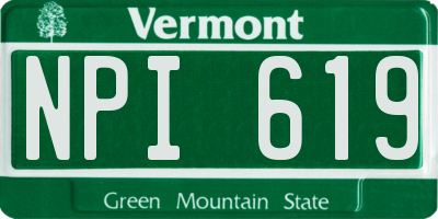 VT license plate NPI619