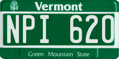 VT license plate NPI620
