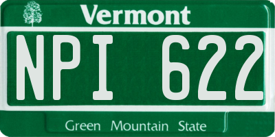 VT license plate NPI622
