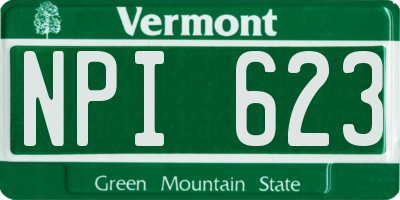 VT license plate NPI623